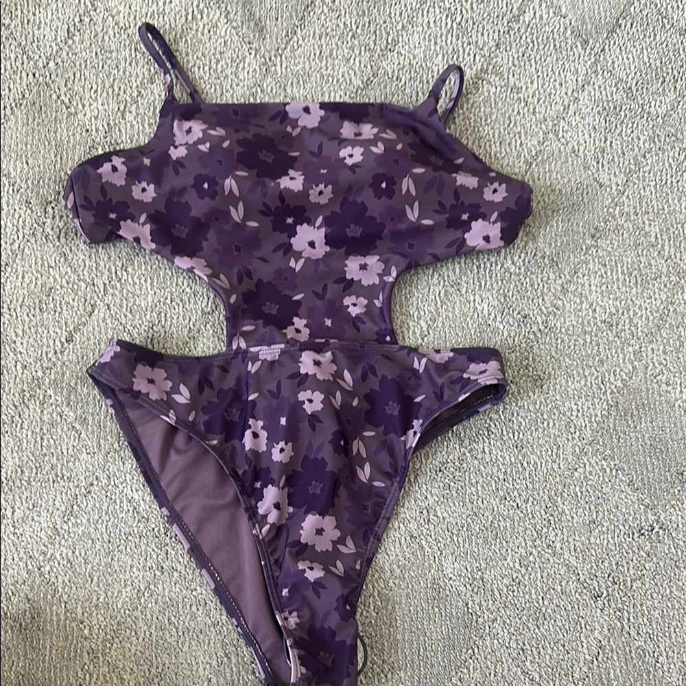 Brave Soul Purple Floral One Piece Swimsuit